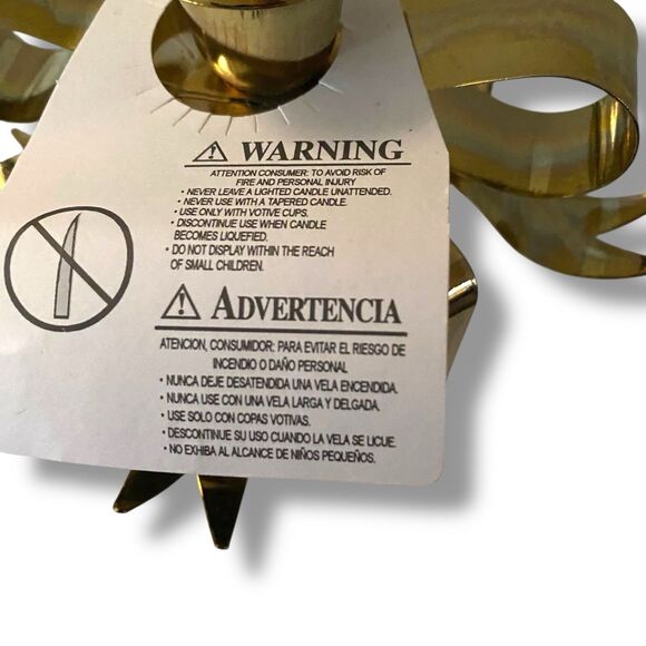 Bows Galore Vintage 1980's Brass Bow Candle Stick Holders Set of 3 Christmas - Picture 9 of 13